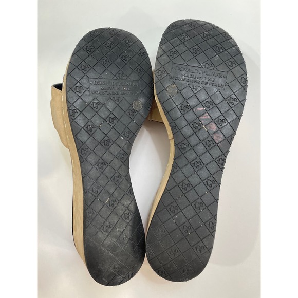 Donald Pliner Beaded Black White Strap Wedge Sandals size 7.5M - Picture 5 of 8